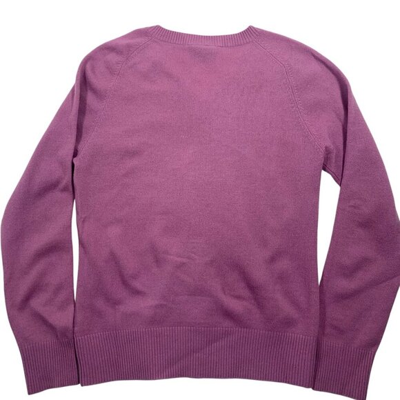 PEAK PERFORMANCE women pink golf v-neck 100% Lambswool Pullover Sweater Size L - Picture 2 of 16